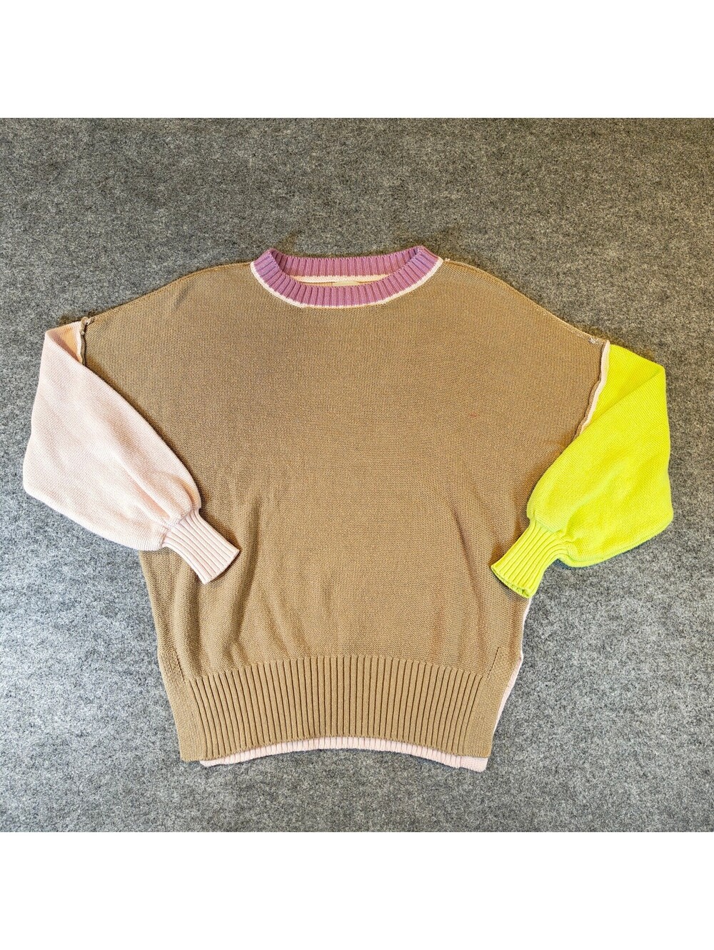 BDG Urban Outfitters Colorblock Knit Sweater Mismatched Sleeves XS Oversized